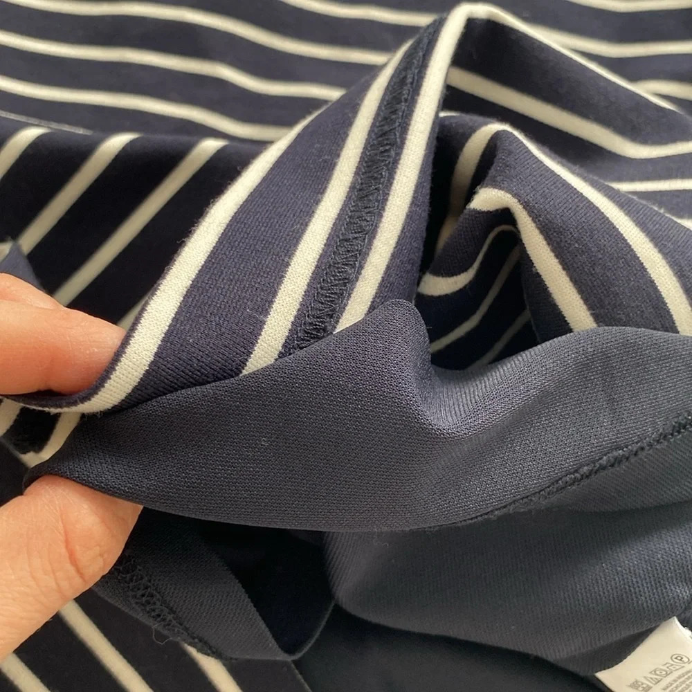 MICHAEL Kors  Coastal Navy White Striped Dress Leather Gold Buckles Small - Picture 15 of 15